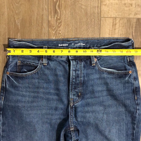 Like new! - OLD NAVY 100% Cotton High-Waist Button-Fly Slouchy Straight Jeans - Picture 9 of 11